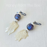 Koi fish earrings with blue lampwork