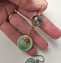 Lampwork and ceramic earrings