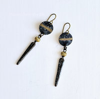 Brass and verdigris earrings