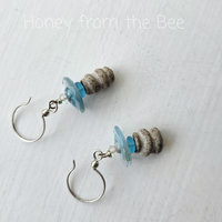 Snowdrop earrings in light blue and white