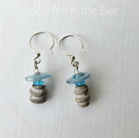 Ceramic earrings in blue and white