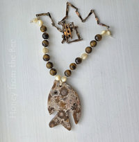 Angelfish necklace features ocean jasper and tiger eye