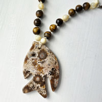 Ocean Jasper necklace in brown and white