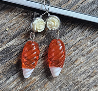 White Rose Earrings