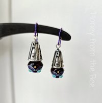 Sterling silver earrings with colorful lampwork