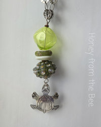 Nature inspired necklace in green and silver