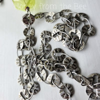 Lilypad chain with turtle pendant in green and silver