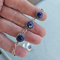 Silver and gemstone bracelet in navy and silver