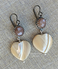 Mother of Pearl Heart Earrings