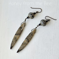 Chohua Jasper earrings with lampwork