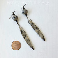 Tribal style earrings in black and tan