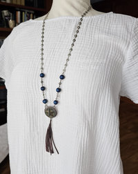 Western necklace on model