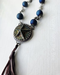 Star necklace in silver and blue