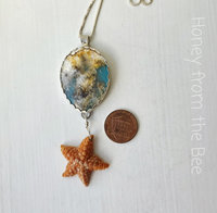 Beach necklace with plume agate
