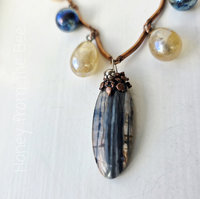 Picasso Jasper necklace with vintage glass