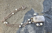 Like a galaxy far away this ocean jasper necklace is one of a kind