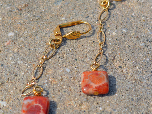 Autumn Artisan dangle Earrings, copyright Honey from the Bee