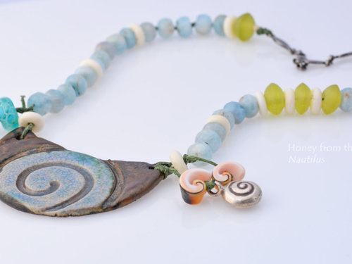Nautilus Spiral Necklace, copyright Honey from the Bee
