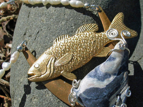 Mixed Media Statement Necklace, copyright Honey from the Bee