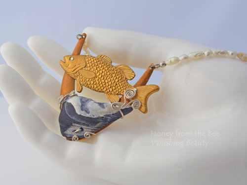 Fish Statement Necklace, copyright Honey from the Bee