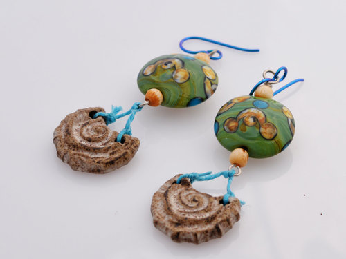 Ocean Inspired Earrings, copyright Honey from the Bee