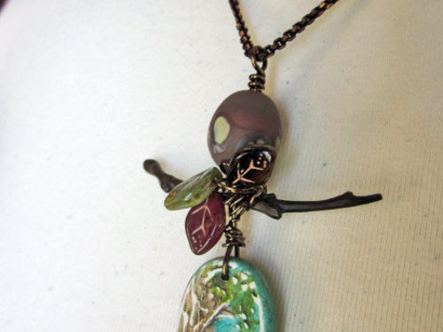 Asian inspired Spring Pendant, copyright Honey from the Bee