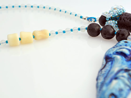 One of a kind Ocean Inspired necklace, copyright Honey from the Bee