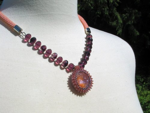 Wine and Roses Artisan Necklace, copyright Honey from the Bee