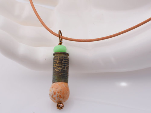 Etched Bullet Pendant, copyright Honey from the Bee
