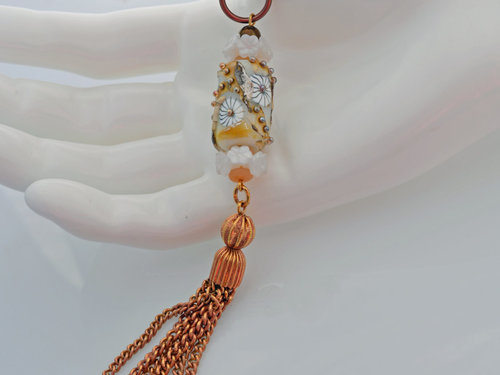 Artisan Glass tassel pendant, copyright Honey from the Bee