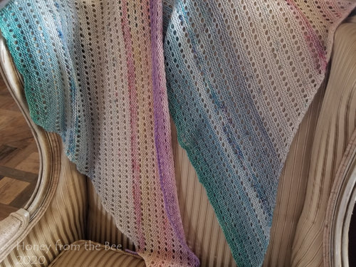 Rainbow lace shawl