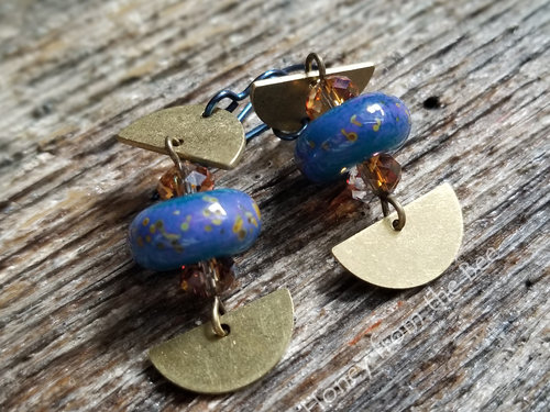 Purple and copper earrings