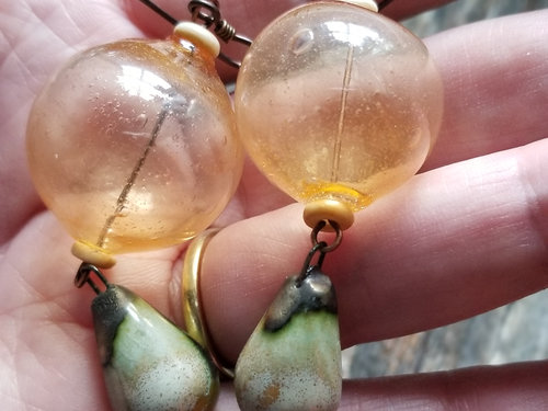 Yellow Boho earrings