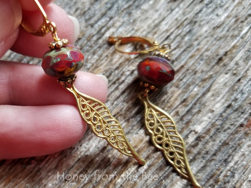 Autumn leaf earrings