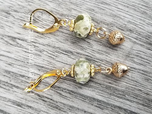 green stone earrings