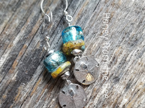 Aqua and silver earrings
