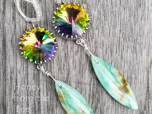 Chrysocolla artisan earrings