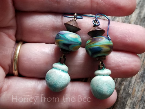 Lampwork drop earrings