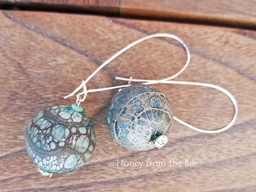 Turquoise Lampwork Earrings