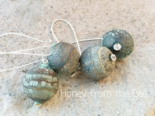 Large hollow lampwork earrings