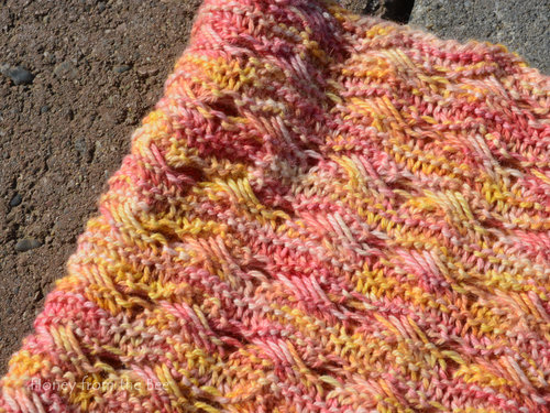 Lace knit cowl