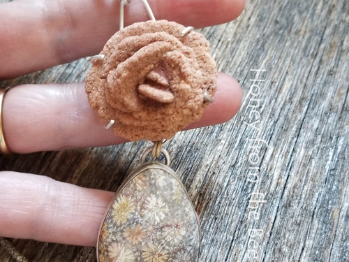 Faded orange and silver necklace