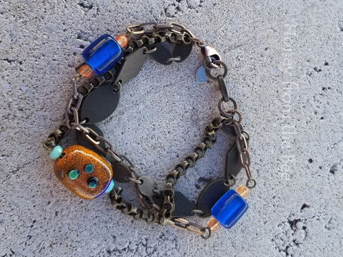 Mix of brass chain bracelet