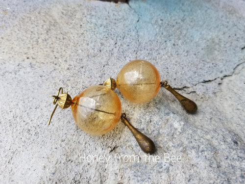 golden yellow boho style earrings