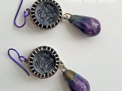 Purple Drop earrings