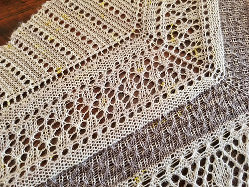 Grey and Ecru shawl