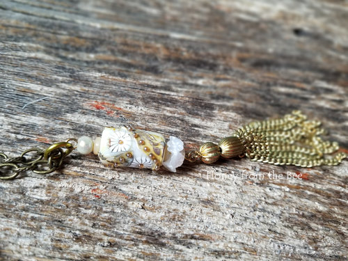 Yellow and White artisan necklace