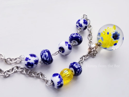 Blue and White Statement necklace