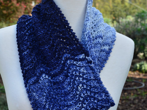 Indigo Blue knitted cowl