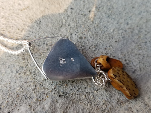 Sterling silver pendant back of ocean inspired pendant